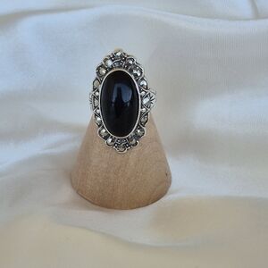 "MADE IN USA" marked GORGEOUS Marcasites Sterling Silver Statement Ring!!